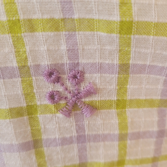 Zara Gingham Floral Ruched Mini Dress Size Small - Picture 6 of 7